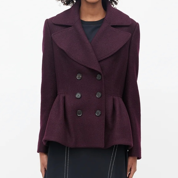 Burberry London Wool Peacoat size 4 - Deep Plum - Picture 1 of 7